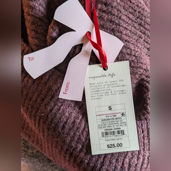 *Final Price Drop* A New Day "Cheers" Crewneck Sweater Sz S Holidays Celebration - Picture 7 of 10